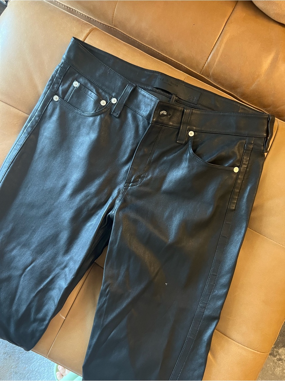 rag & bone Black Faux Leather Pants
